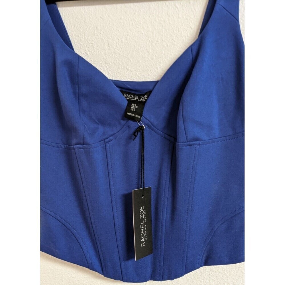 NWT~Women's RACHEL ROY Royal Blue Viscose Blend Pullover Corset Top SM - Picture 7 of 7